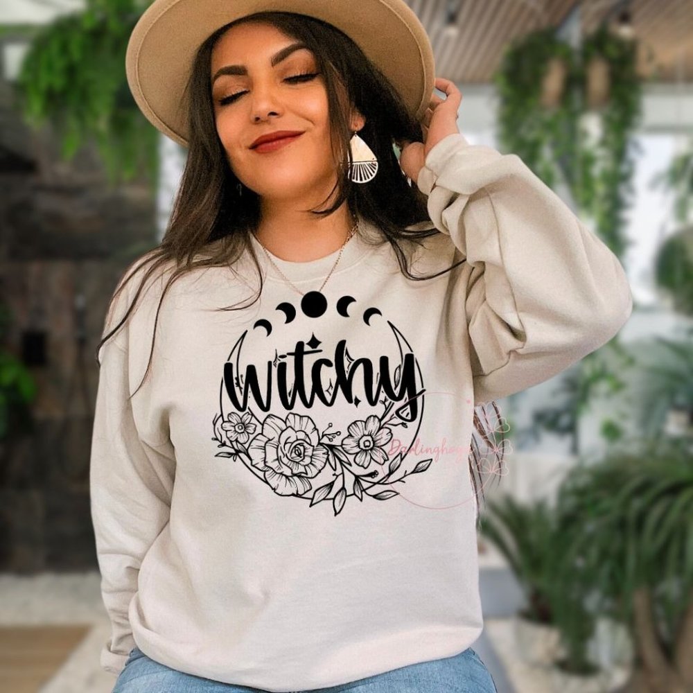 Witchy Unisex Crew Neck Sweatshirt - Sand